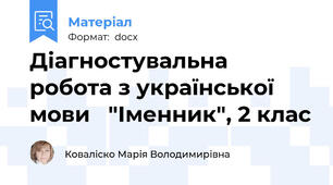 Діагностувальна робота з української мови   "Іменник", 2 клас