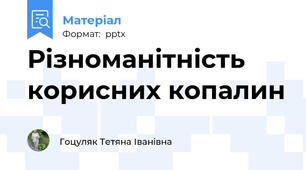 Різноманітність  корисних копалин