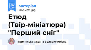 Етюд (Твір-мініатюра) "Перший сніг"