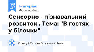 Сенсорно - пізнавальний розвиток . Тема: "В гостях у білочки"