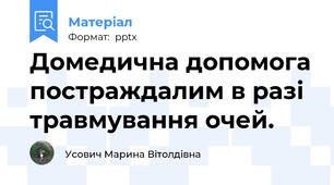 Домедична допомога постраждалим в разі травмування очей.
