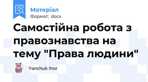 Самостійна робота з правознавства на тему "Права людини"