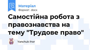 Самостійна робота з правознавства на тему "Трудове право"