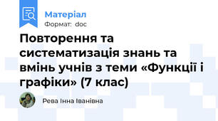 Повторення та систематизація знань та вмінь учнів з теми «Функції і графіки» (7 клас)