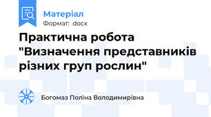 Практична робота "Визначення представників різних груп рослин"