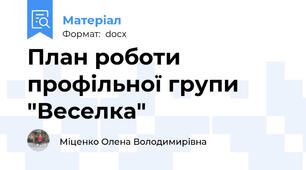 План роботи профільної групи "Веселка"