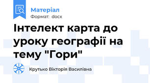 Інтелект карта до уроку географії на тему "Гори"