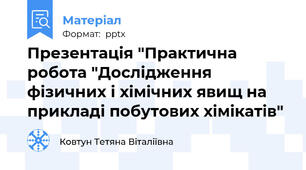 Презентація "Практична робота "Дослідження фізичних і хімічних явищ на прикладі побутових хімікатів"