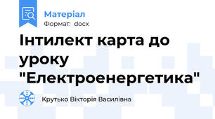 Інтилект карта до уроку "Електроенергетика"