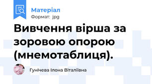 Вивчення вірша за зоровою опорою (мнемотаблиця).