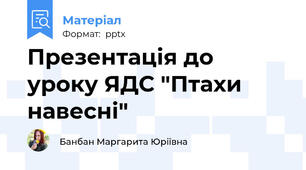 Презентація до уроку ЯДС "Птахи навесні"