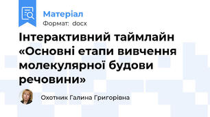 Інтерактивний таймлайн «Основні етапи вивчення молекулярної будови речовини»