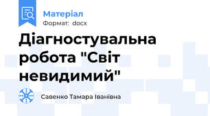 Діагностувальна робота "Світ невидимий"