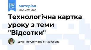Технологічна картка уроку з теми "Відсотки"
