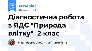 Діагностична робота з ЯДС "Природа влітку"  2 клас