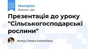 Презентація до уроку  "Сільськогосподарські рослини"