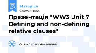 Презентація "WW3 Unit 7 Defining and non-defining relative clauses"