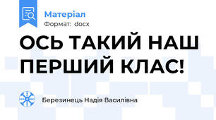 ОСЬ ТАКИЙ НАШ ПЕРШИЙ КЛАС!