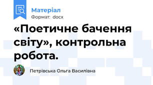 «Поетичне бачення світу», контрольна робота.