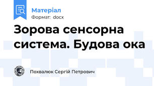 Зорова сенсорна система. Будова ока