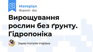 Вирощування рослин без ґрунту. Гідропоніка