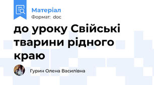 до уроку Свійські тварини рідного краю