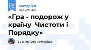 «Гра - подорож у країну  Чистоти і Порядку»
