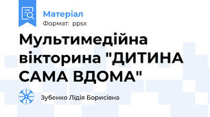 Мультимедійна вікторина "ДИТИНА САМА ВДОМА"