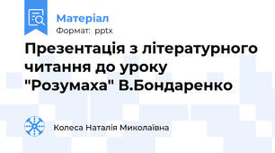 Презентація з літературного читання до уроку "Розумаха" В.Бондаренко