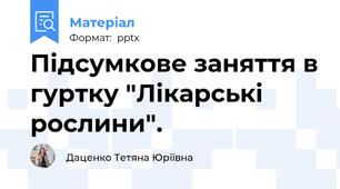 Підсумкове заняття в гуртку "Лікарські рослини".