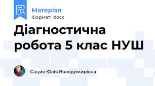 Діагностична робота 5 клас НУШ