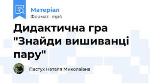 Дидактична гра "Знайди вишиванці пару"