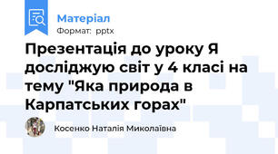 Презентація до уроку Я досліджую світ у 4 класі на тему "Яка природа в Карпатських горах"