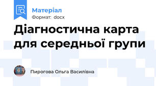 Діагностична карта для середньої групи
