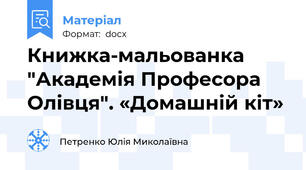 Книжка-мальованка "Академія Професора Олівця". «Домашній кіт»