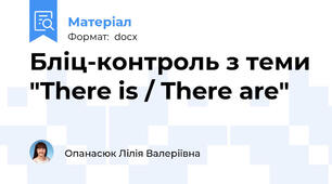 Бліц-контроль з теми "There is / There are"