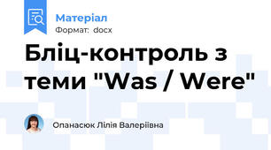 Бліц-контроль з теми "Was / Were"