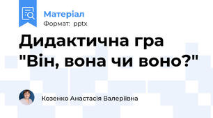 Дидактична гра "Він, вона чи воно?"