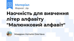 Наочність для вивчення літер алфавіту "Малюнковий алфавіт"