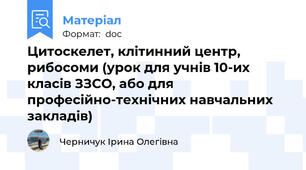 Цитоскелет, клітинний центр, рибосоми (урок для учнів 10-их класів ЗЗСО, або для професійно-технічних навчальних закладів)
