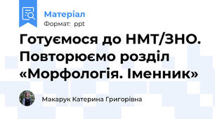 Готуємося до НМТ/ЗНО. Повторюємо розділ «Морфологія. Іменник»