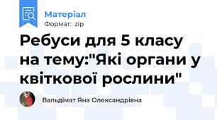 Ребуси для 5 класу на тему:"Які органи у квіткової рослини"