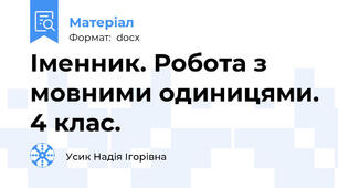 Іменник. Робота з мовними одиницями. 4 клас.