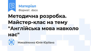 Методична розробка. Майстер-клас на тему "Англійська мова навколо нас"