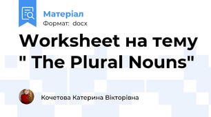 Worksheet на тему " The Plural Nouns"