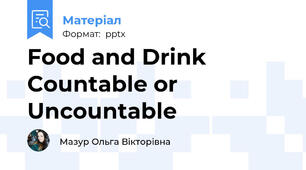 Food and Drink Countable or Uncountable
