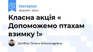 Класна акція « Допоможемо птахам взимку !»