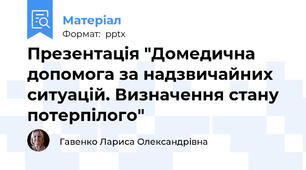 Презентація "Домедична допомога за надзвичайних ситуацій. Визначення стану потерпілого"