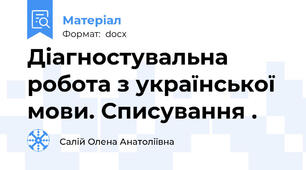 Діагностувальна робота з української мови. Списування .