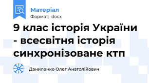 9 клас історія України - всесвітня історія синхронізоване ктп